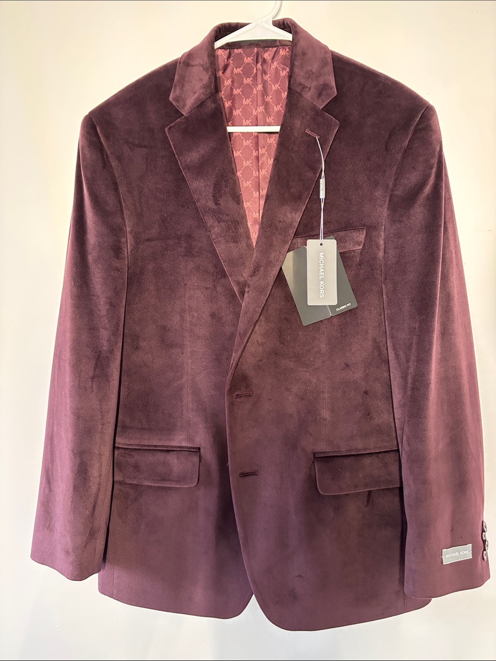 Michael Kors Men's Velvet Blazer in Deep Berry